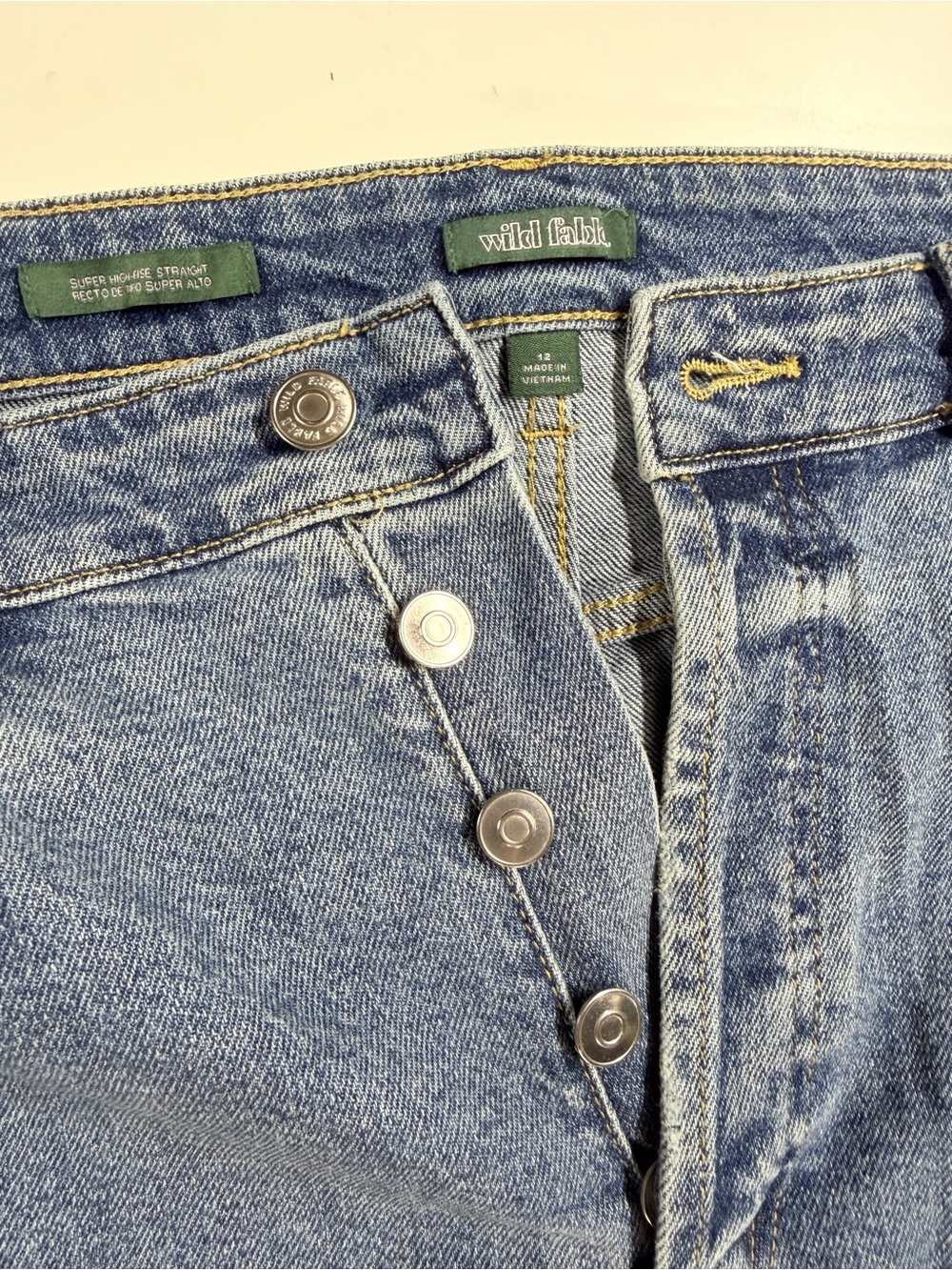 Wild Fable High Rise Straight Women's Light Blue Distressed Jeans - Picture 3 of 4